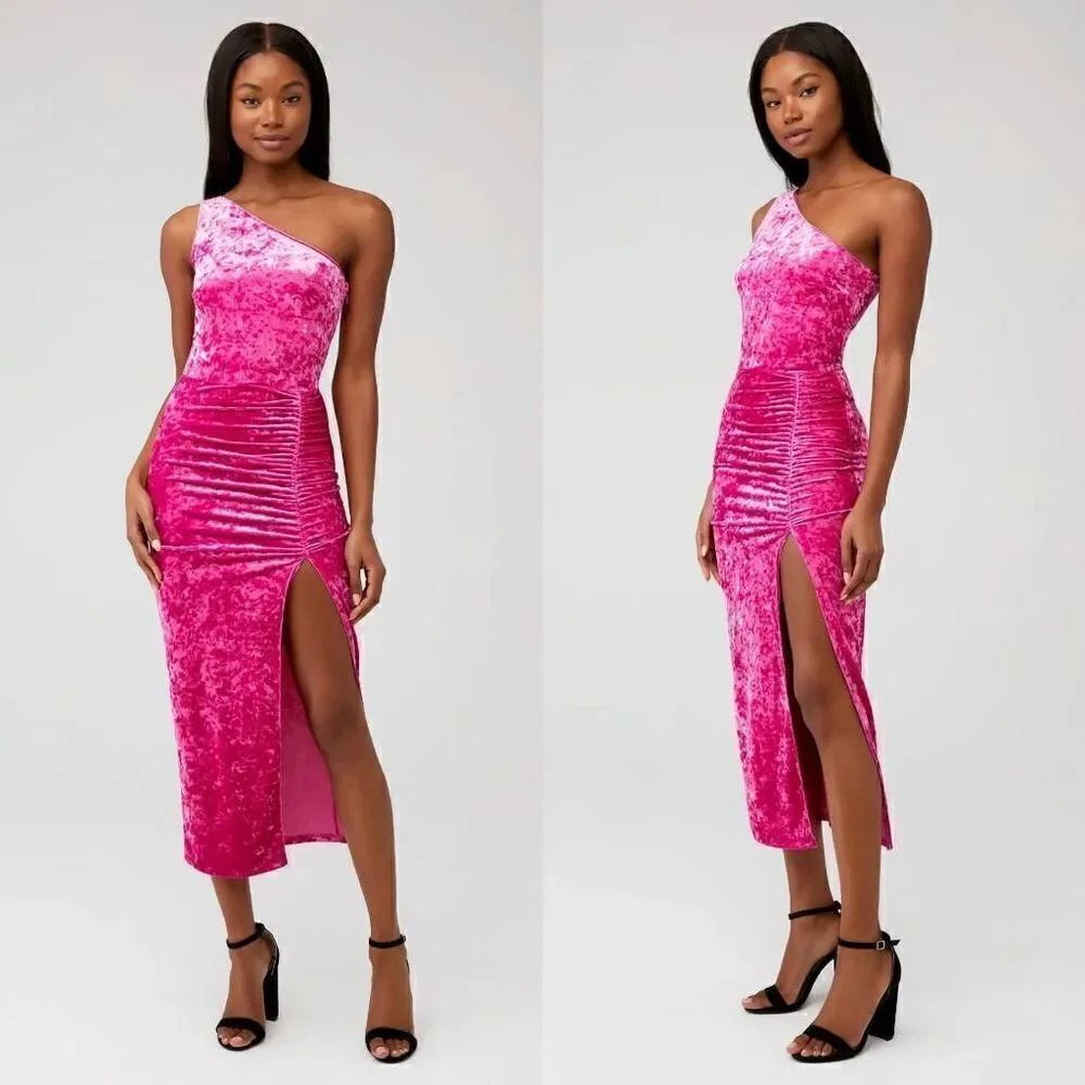 SAYLOR NIAMA VELVET MIDI DRESS XS NWT